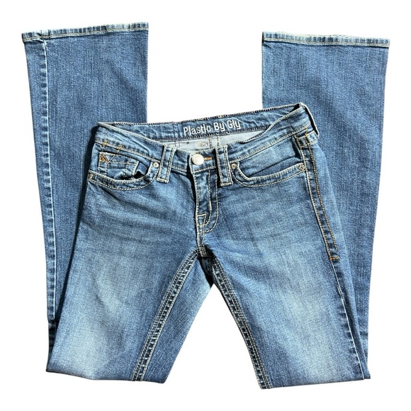 🆕Plastic By Gly Chic Flare Jeans with distress - Picture 12 of 14